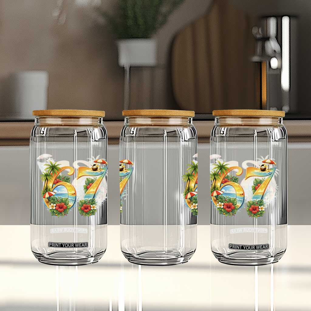 Hawaii Six Seven Glass Can Tropical Hibiscus Vacation Graphic TS12 Print Your Wear
