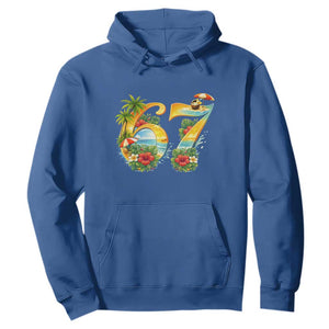 Hawaii Six Seven Hoodie Tropical Hibiscus Vacation Graphic TS12 Royal Blue Print Your Wear