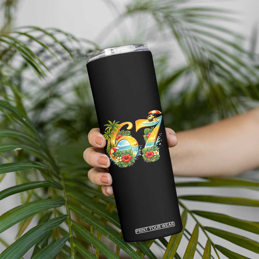 Hawaii Six Seven Skinny Tumbler Tropical Hibiscus Vacation Graphic TS12 Print Your Wear