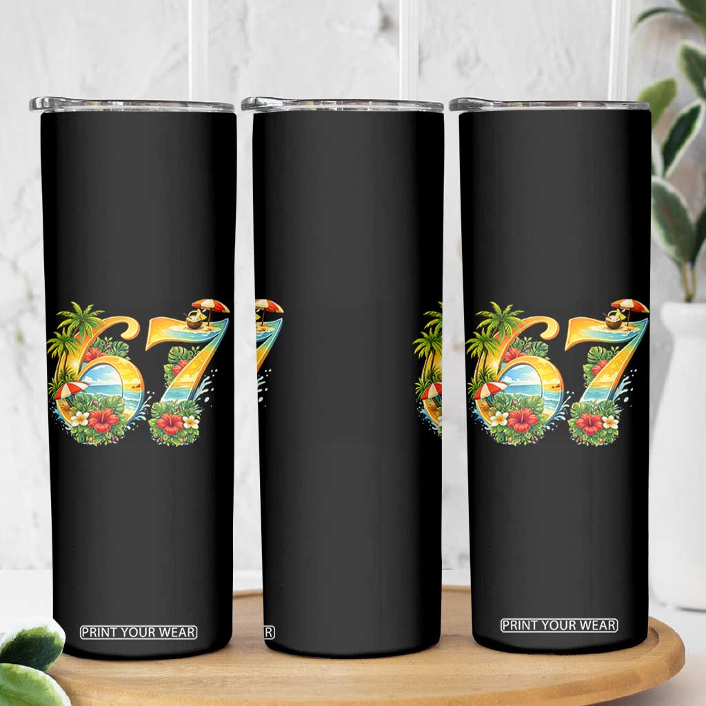 Hawaii Six Seven Skinny Tumbler Tropical Hibiscus Vacation Graphic TS12 Print Your Wear