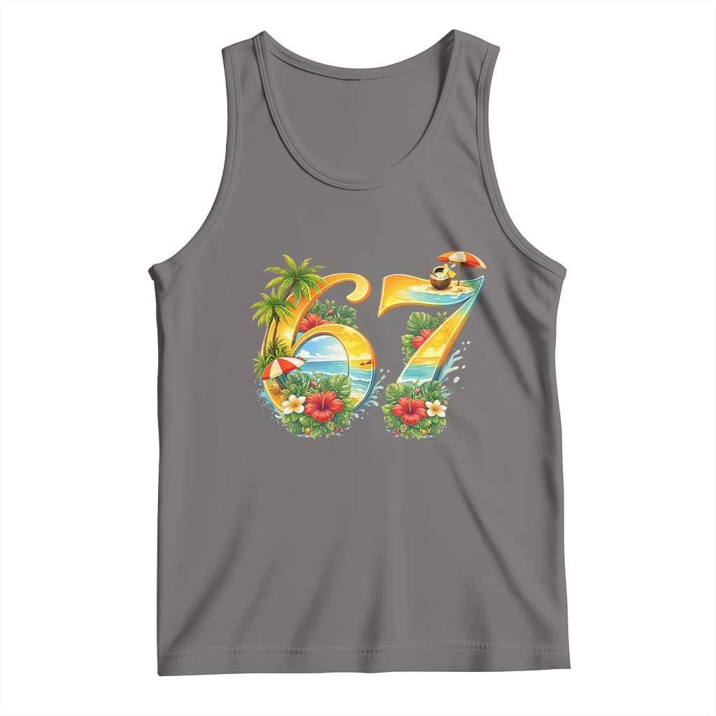 Hawaii Six Seven Tank Top Tropical Hibiscus Vacation Graphic