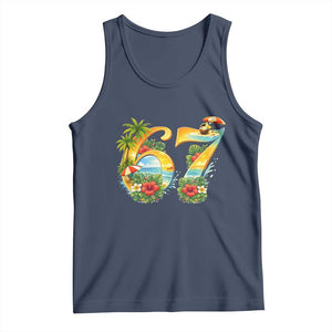 Hawaii Six Seven Tank Top Tropical Hibiscus Vacation Graphic