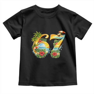 Hawaii Six Seven Toddler T Shirt Tropical Hibiscus Vacation Graphic TS12 Black Print Your Wear