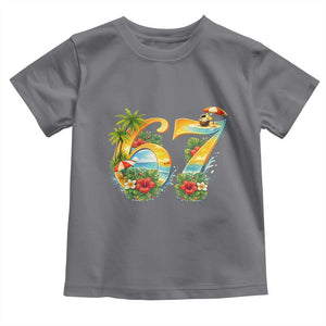 Hawaii Six Seven Toddler T Shirt Tropical Hibiscus Vacation Graphic TS12 Charcoal Print Your Wear