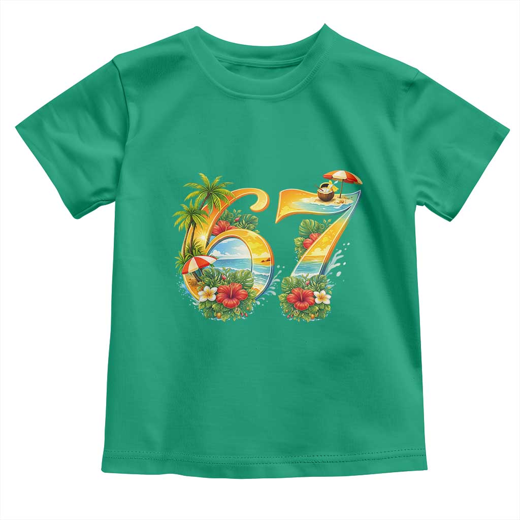 Hawaii Six Seven Toddler T Shirt Tropical Hibiscus Vacation Graphic TS12 Irish Green Print Your Wear