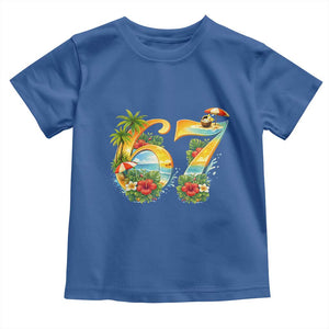 Hawaii Six Seven Toddler T Shirt Tropical Hibiscus Vacation Graphic TS12 Royal Blue Print Your Wear