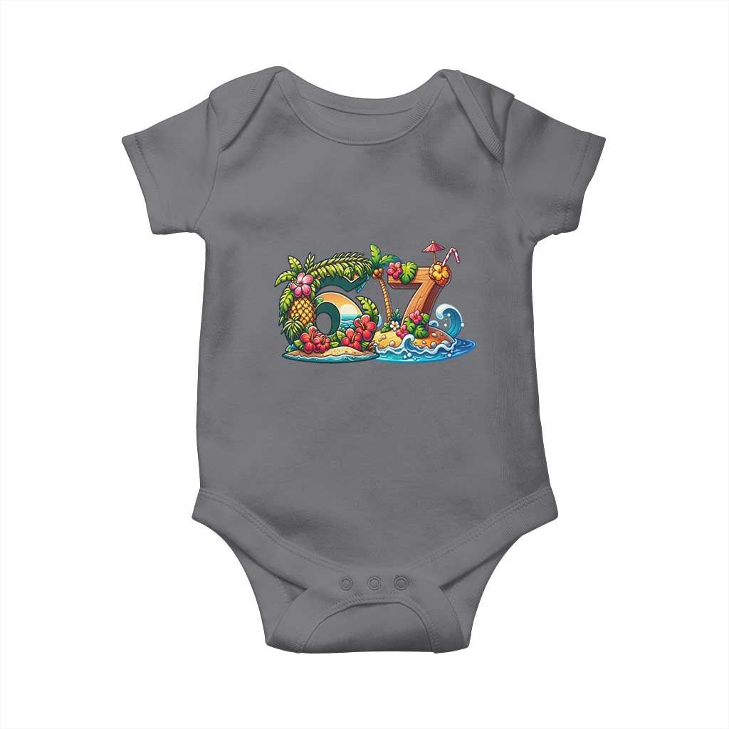 Tropical Beach Six Seven Baby Onesie Summer Island Vacation Graphic
