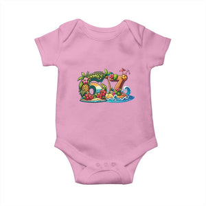 Tropical Beach Six Seven Baby Onesie Summer Island Vacation Graphic