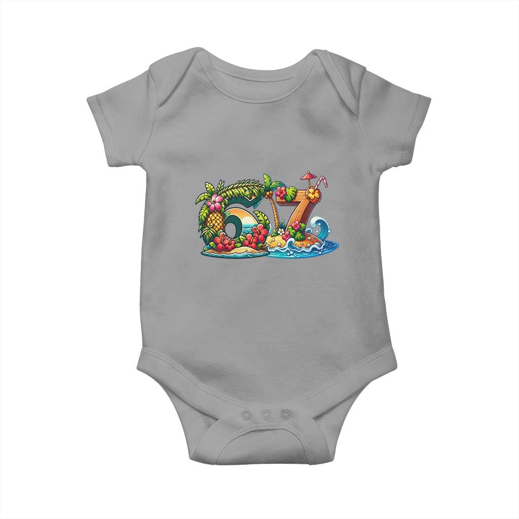 Tropical Beach Six Seven Baby Onesie Summer Island Vacation Graphic