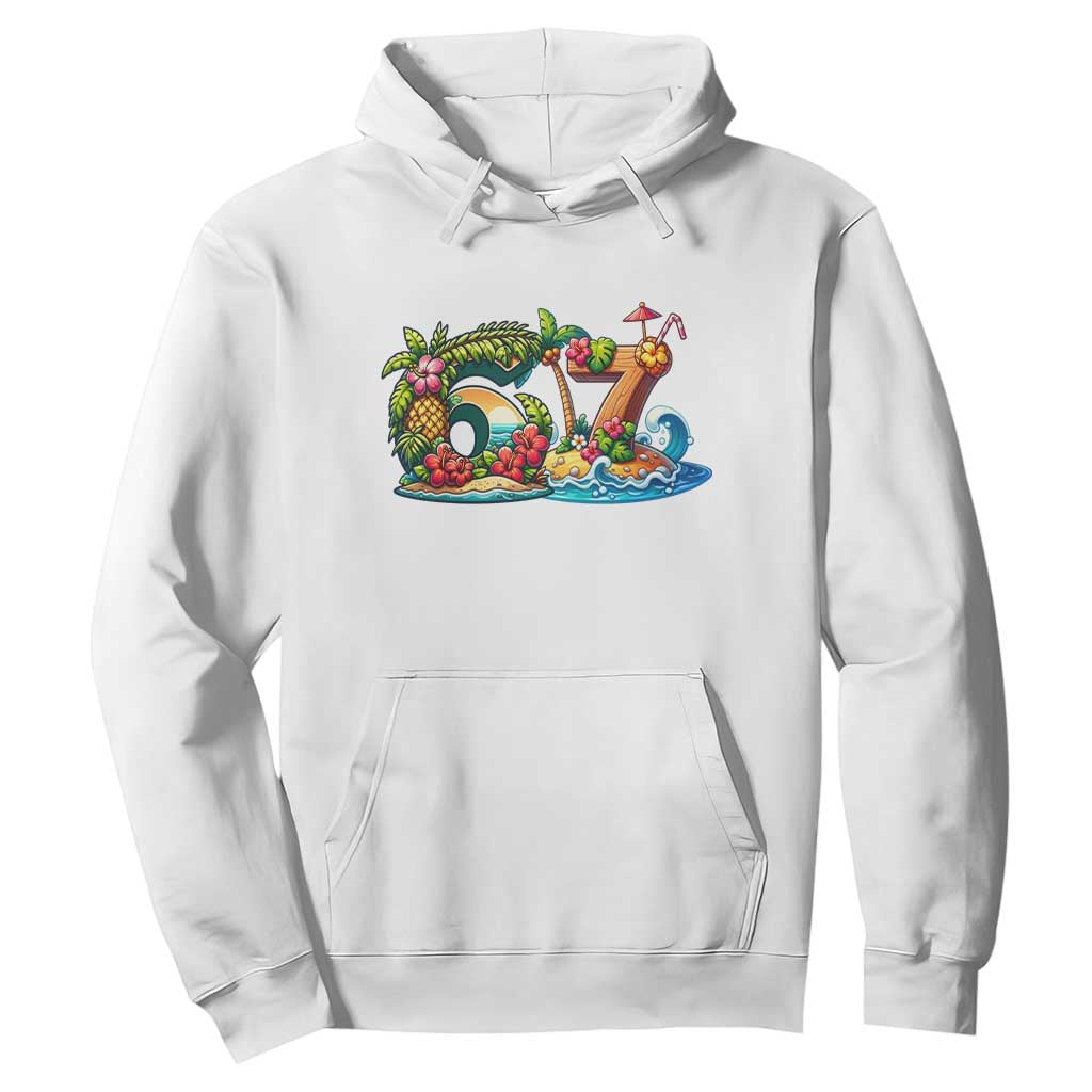 Tropical Beach Six Seven Hoodie Summer Island Vacation Graphic