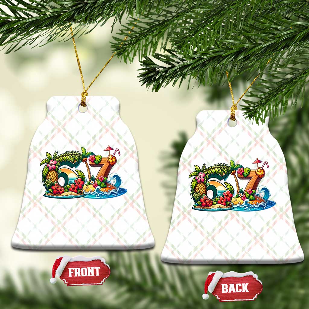 Tropical Beach Six Seven Ceramic Ornament Summer Island Vacation Graphic TS12 Print Your Wear