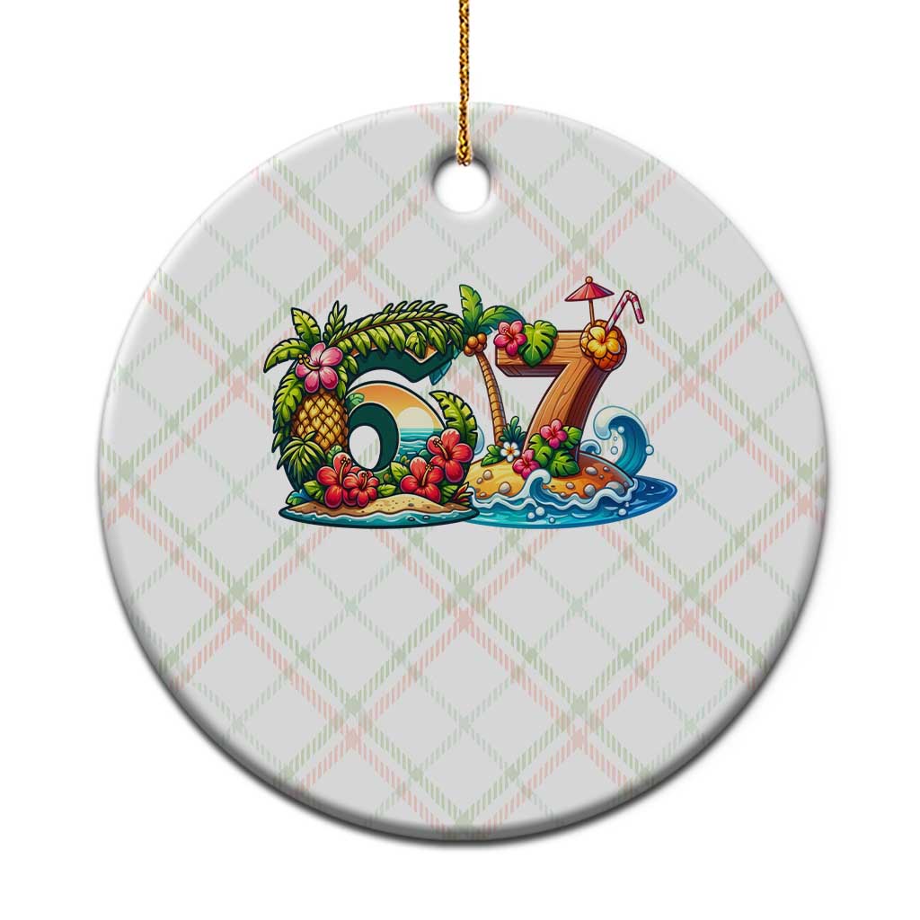 Tropical Beach Six Seven Ceramic Ornament Summer Island Vacation Graphic TS12 1pc Christmas Plaid Print Your Wear