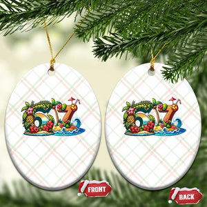 Tropical Beach Six Seven Ceramic Ornament Summer Island Vacation Graphic TS12 Print Your Wear