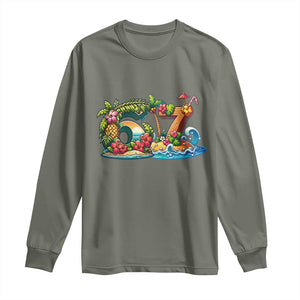 Tropical Beach Six Seven Long Sleeve Shirt Summer Island Vacation Graphic