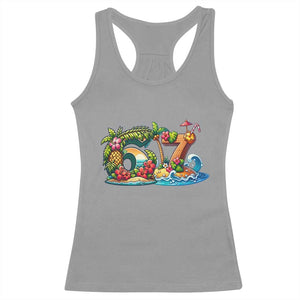 Tropical Beach Six Seven Racerback Tank Top Summer Island Vacation Graphic