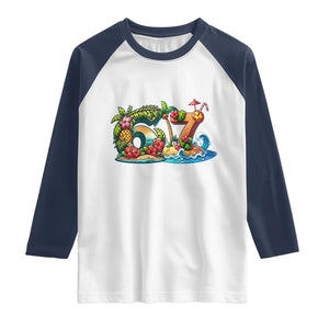 Tropical Beach Six Seven Raglan Shirt Summer Island Vacation Graphic