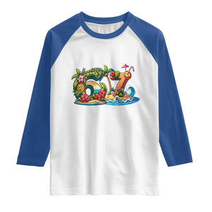 Tropical Beach Six Seven Raglan Shirt Summer Island Vacation Graphic