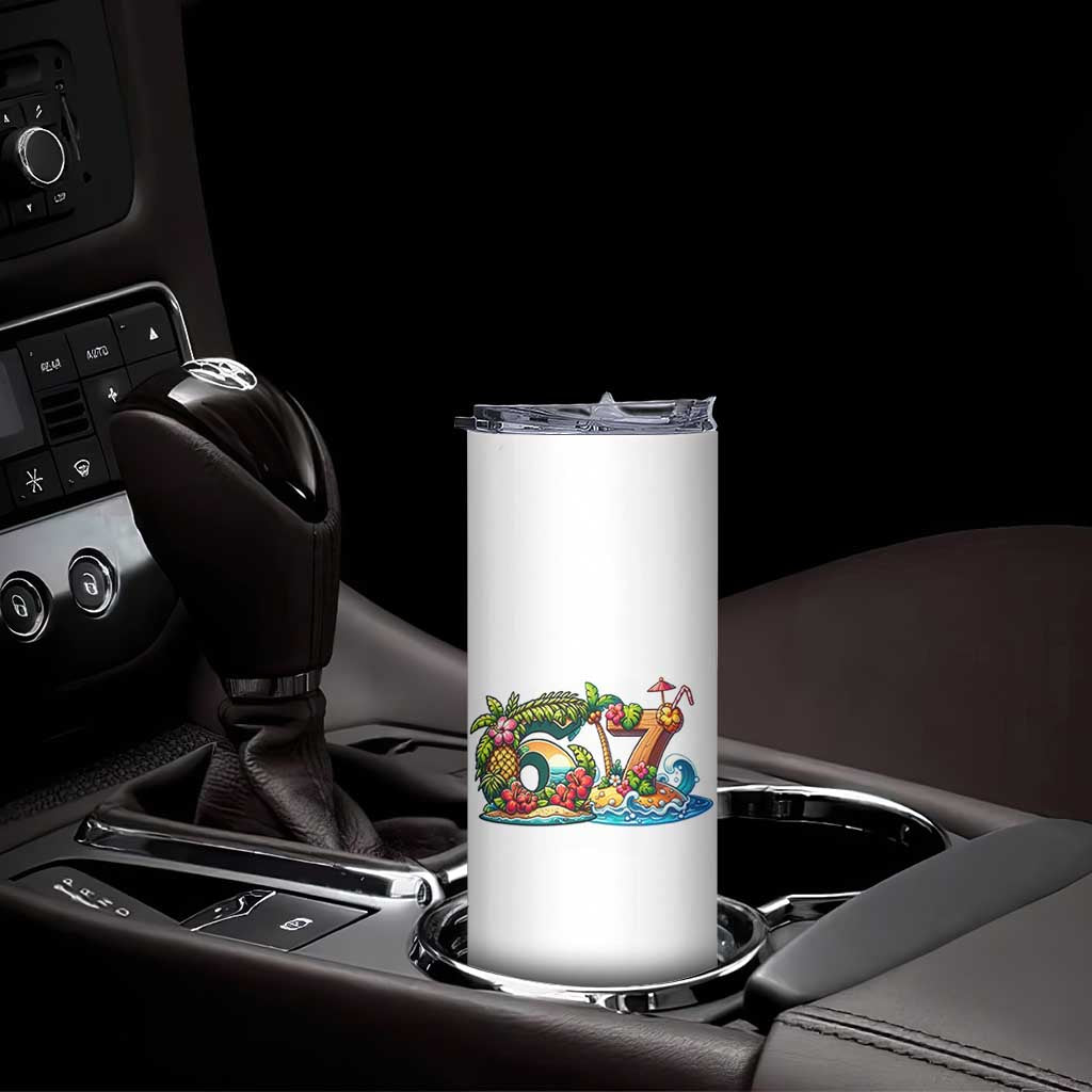 Tropical Beach Six Seven Skinny Tumbler Summer Island Vacation Graphic