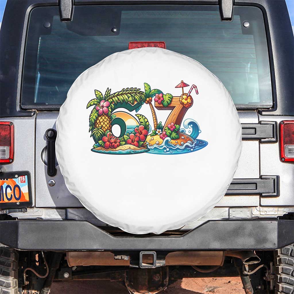Tropical Beach Six Seven Spare Tire Cover Summer Island Vacation Graphic