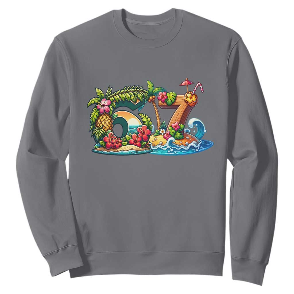 Tropical Beach Six Seven Sweatshirt Summer Island Vacation Graphic