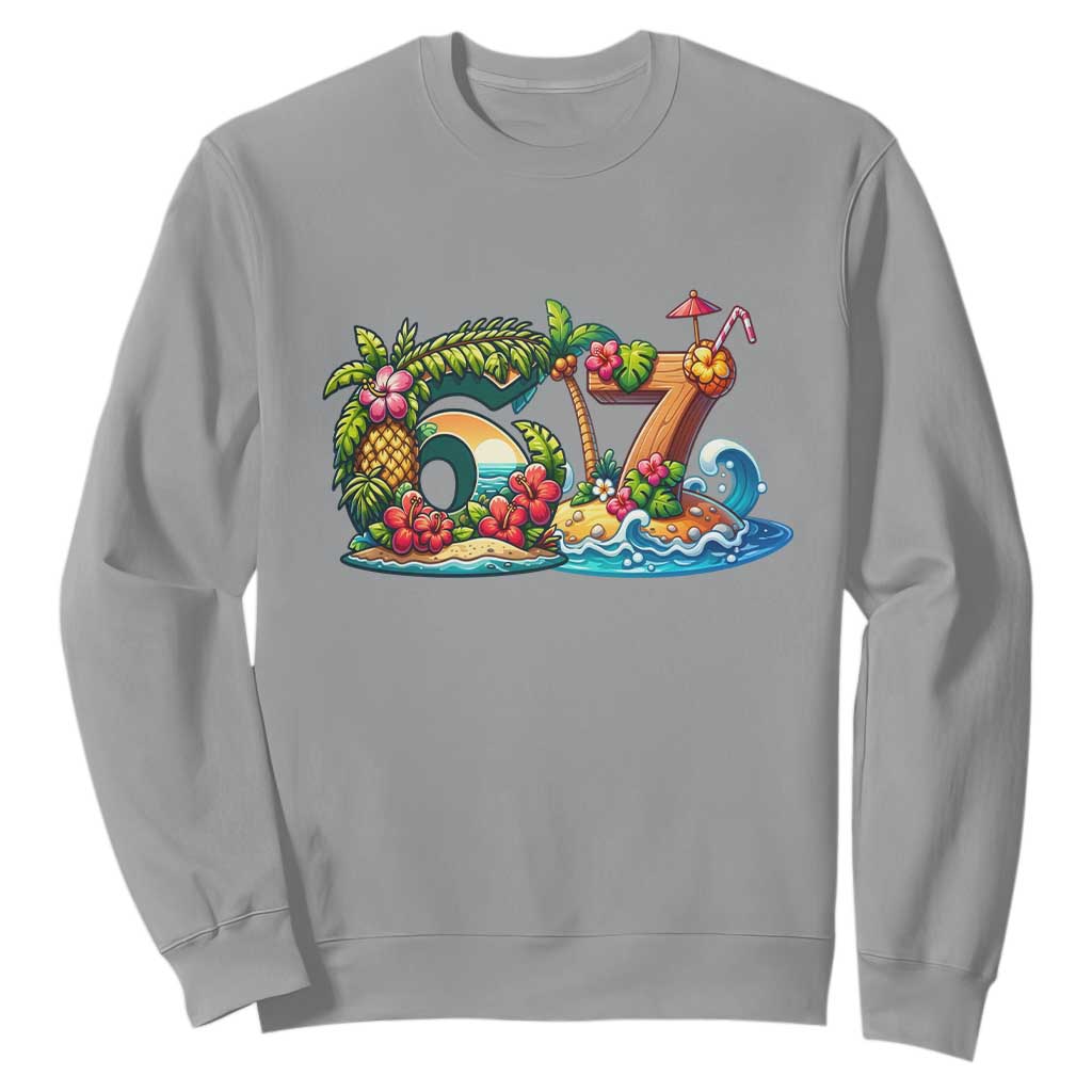 Tropical Beach Six Seven Sweatshirt Summer Island Vacation Graphic