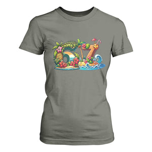 Tropical Beach Six Seven T Shirt For Women Summer Island Vacation Graphic