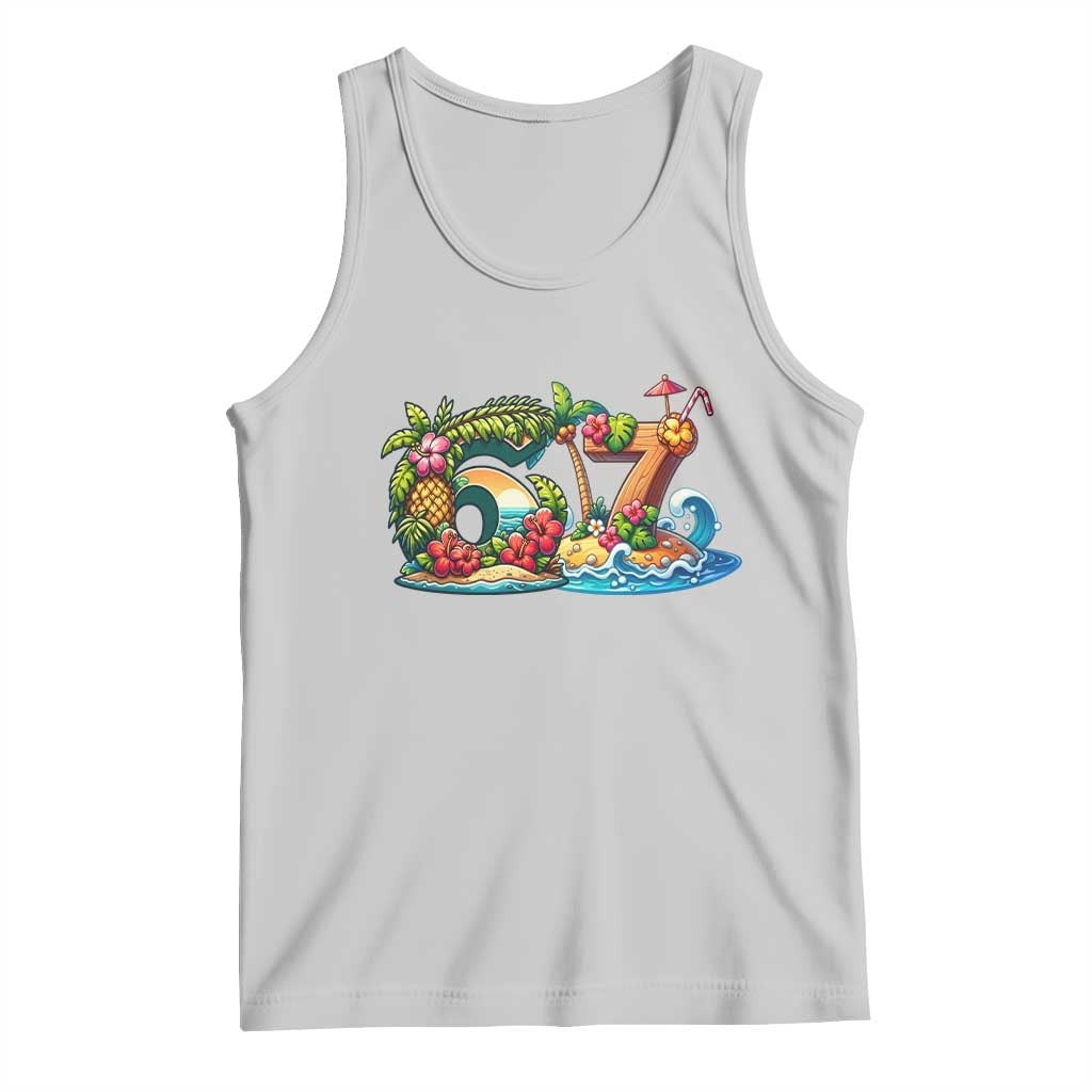 Tropical Beach Six Seven Tank Top Summer Island Vacation Graphic