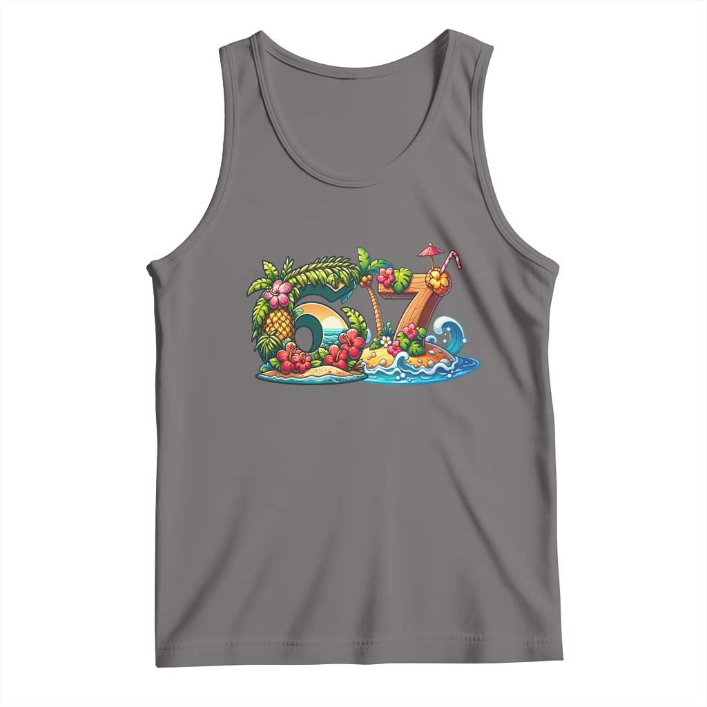 Tropical Beach Six Seven Tank Top Summer Island Vacation Graphic