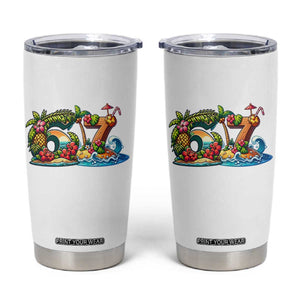 Tropical Beach Six Seven Tumbler Cup Summer Island Vacation Graphic
