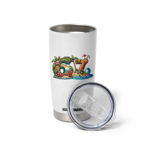 Tropical Beach Six Seven Tumbler Cup Summer Island Vacation Graphic
