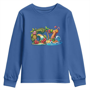 Tropical Beach Six Seven Youth Sweatshirt Summer Island Vacation Graphic TS12 Royal Blue Print Your Wear