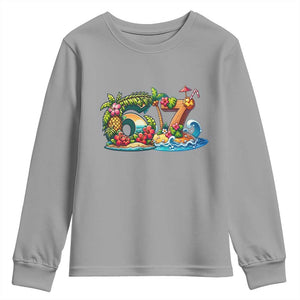 Tropical Beach Six Seven Youth Sweatshirt Summer Island Vacation Graphic TS12 Sport Gray Print Your Wear
