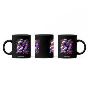 Patriotic Six Seven Coffee Mug Red White And Blue Fireworks Graphic