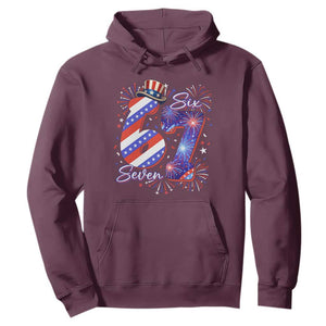Patriotic Six Seven Hoodie Red White And Blue Fireworks Graphic