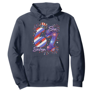 Patriotic Six Seven Hoodie Red White And Blue Fireworks Graphic