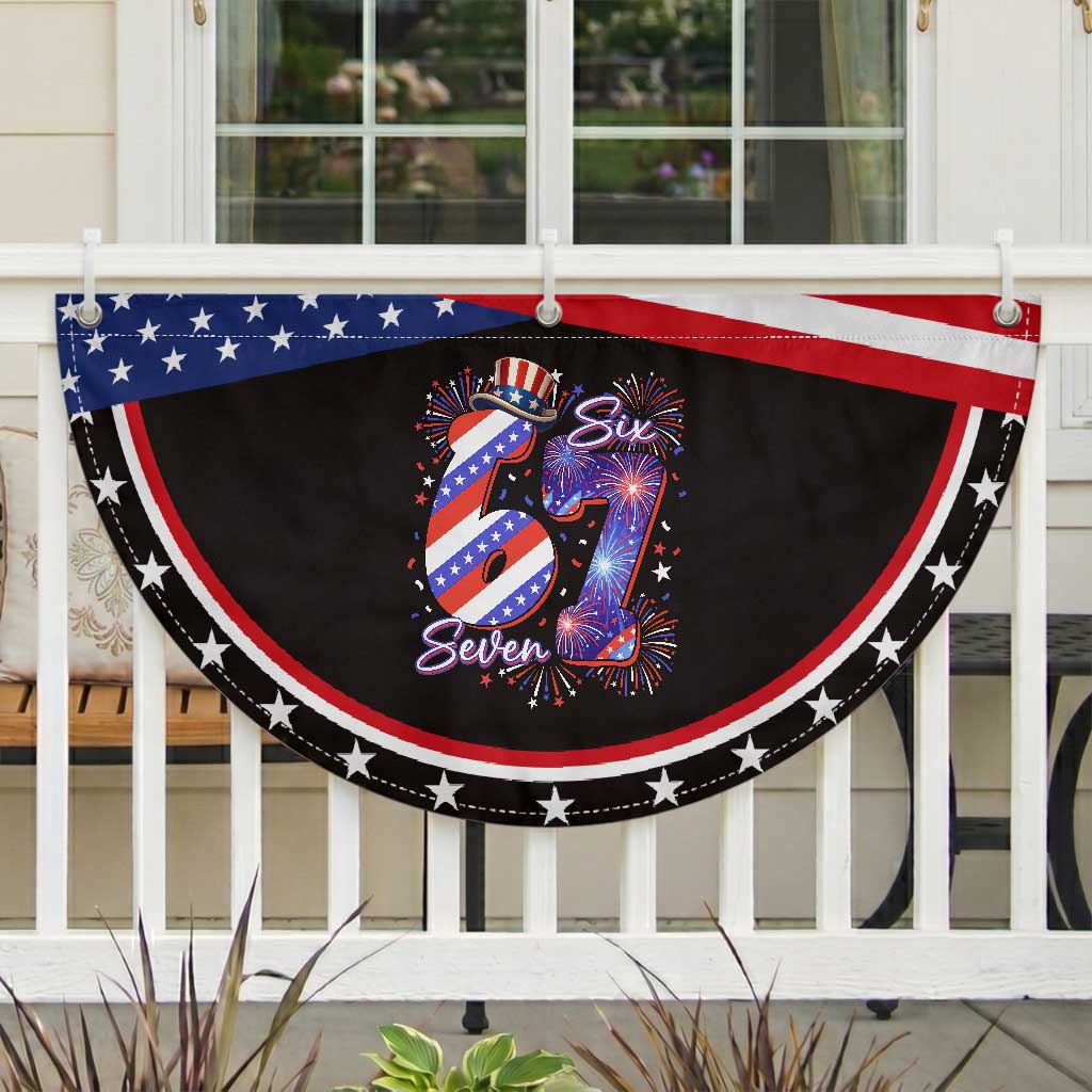 Funny Six Seven Patriotic Fan Flag Red White And Blue Fireworks Graphic