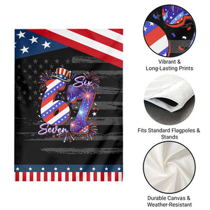 Funny Six Seven Patriotic Garden Flag Red White And Blue Fireworks Graphic