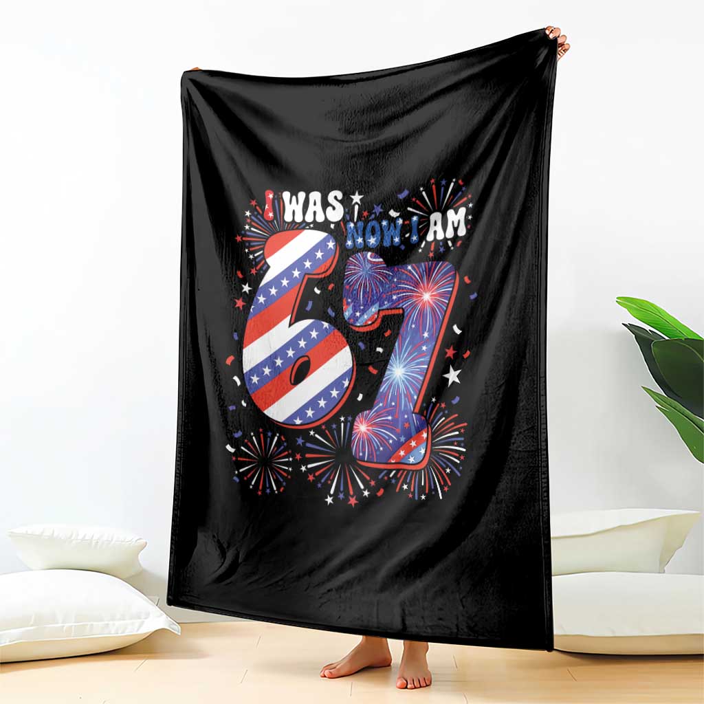 I Was Six Now I Am Seven Throw Blanket Patriotic 7th Birthday Gift