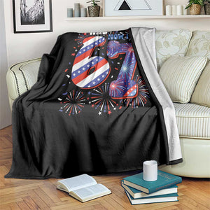 I Was Six Now I Am Seven Throw Blanket Patriotic 7th Birthday Gift