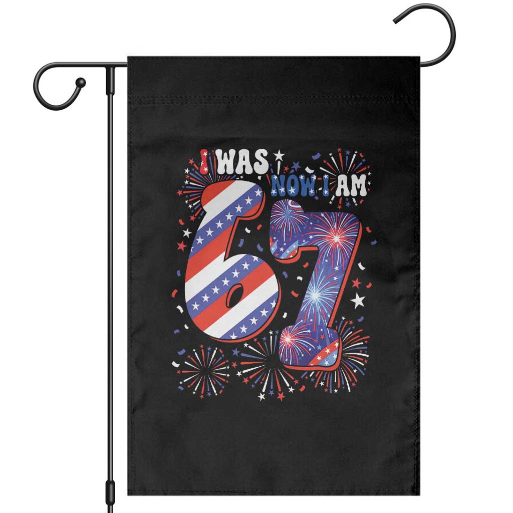 I Was Six Now I Am Seven Garden Flag Patriotic 7th Birthday Gift TS12 Black Print Your Wear