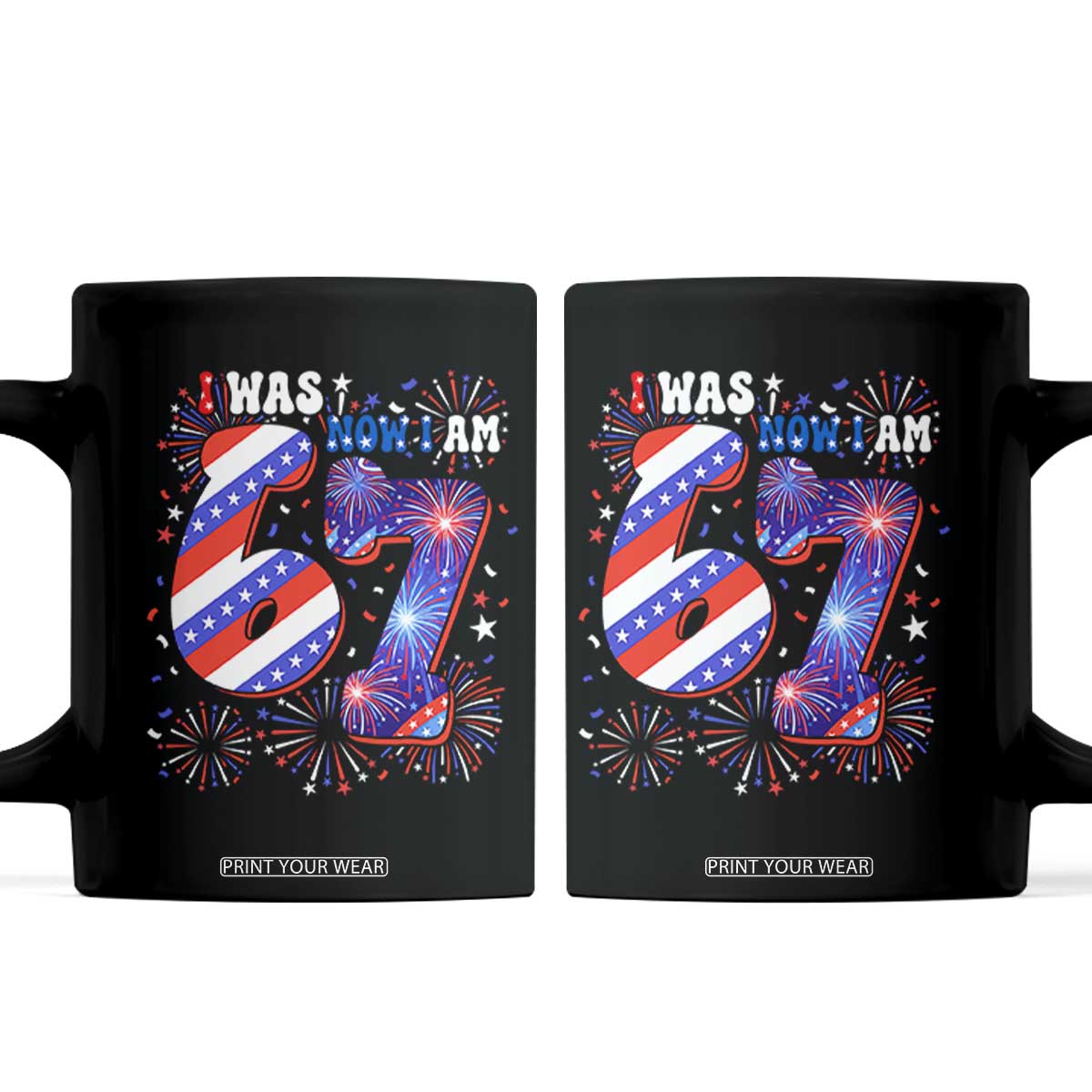 I Was Six Now I Am Seven Coffee Mug Patriotic 7th Birthday Gift