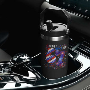 I Was Six Now I Am Seven Flip Straw Tumbler Patriotic 7th Birthday Gift