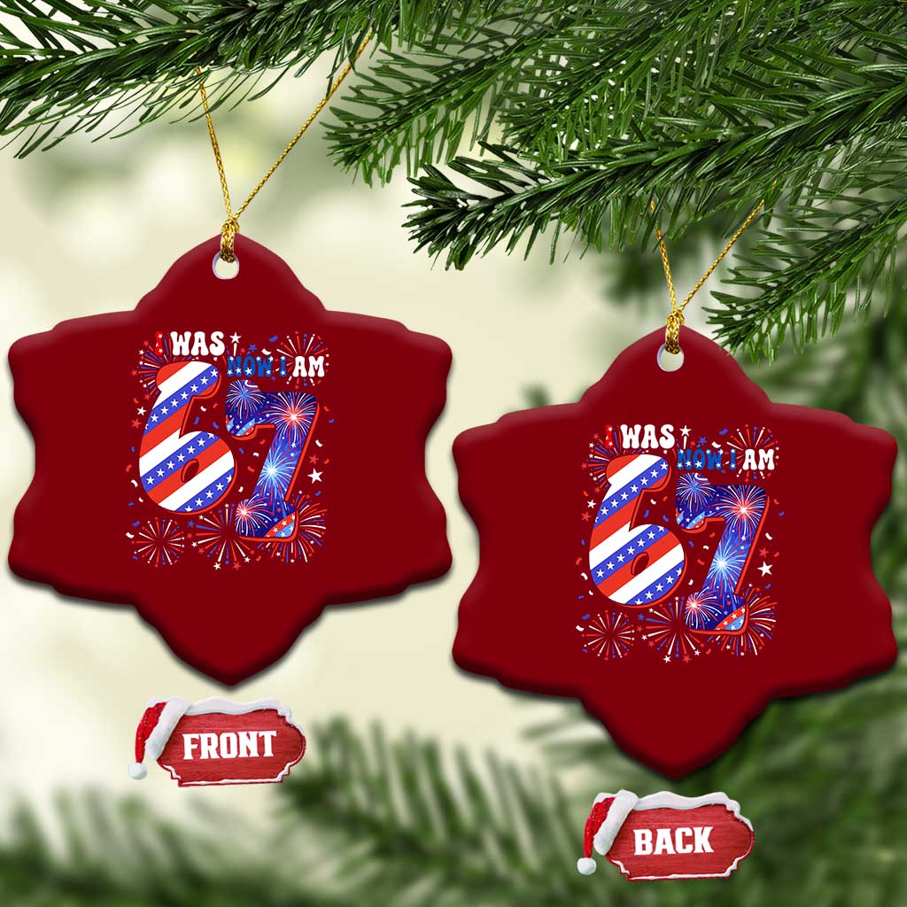 I Was Six Now I Am Seven Ceramic Ornament Patriotic 7th Birthday Gift