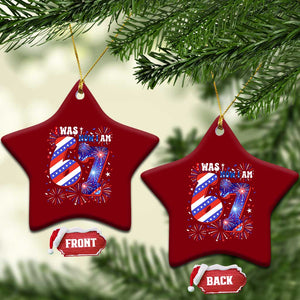 I Was Six Now I Am Seven Ceramic Ornament Patriotic 7th Birthday Gift
