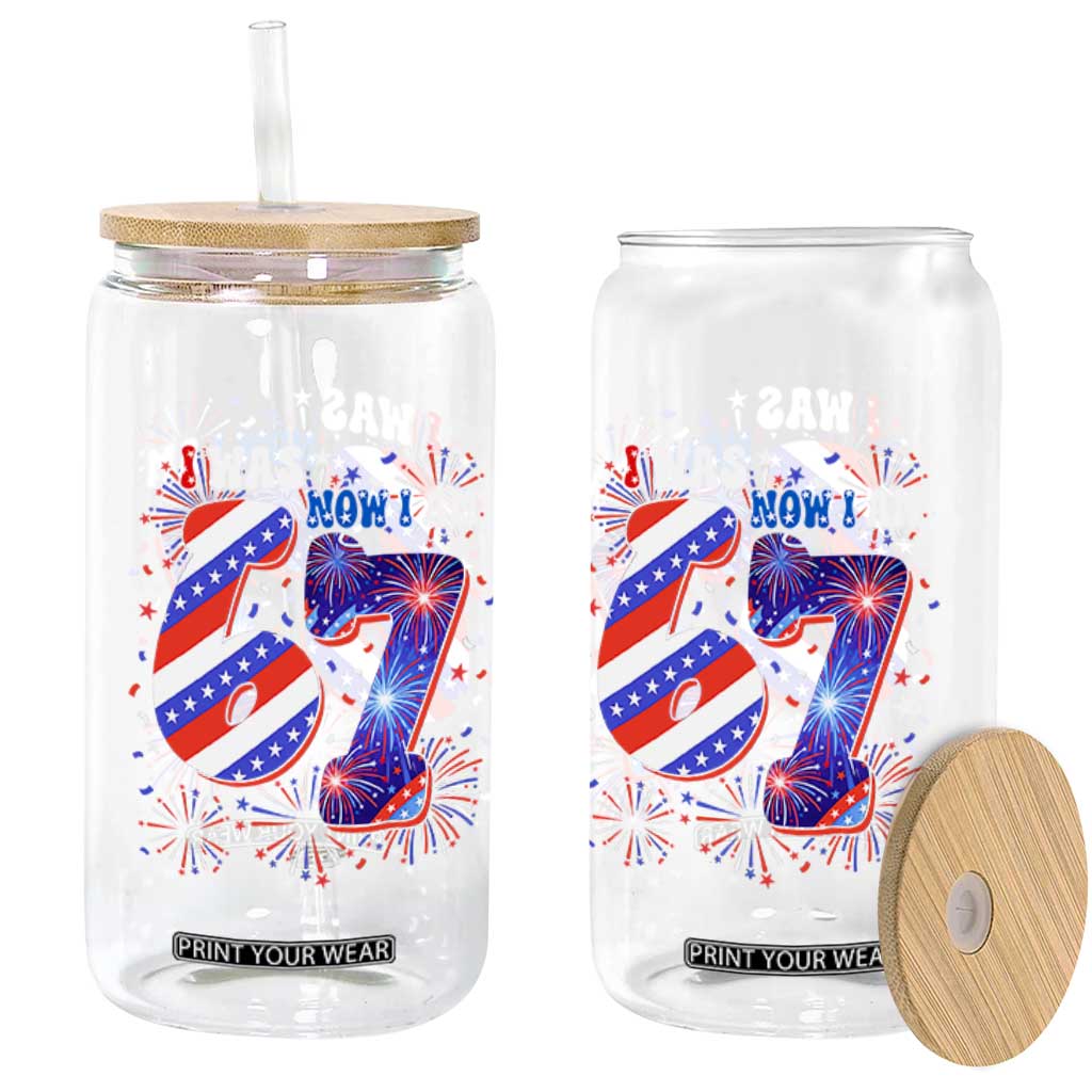 I Was Six Now I Am Seven Glass Can Patriotic 7th Birthday Gift