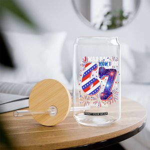 I Was Six Now I Am Seven Glass Can Patriotic 7th Birthday Gift