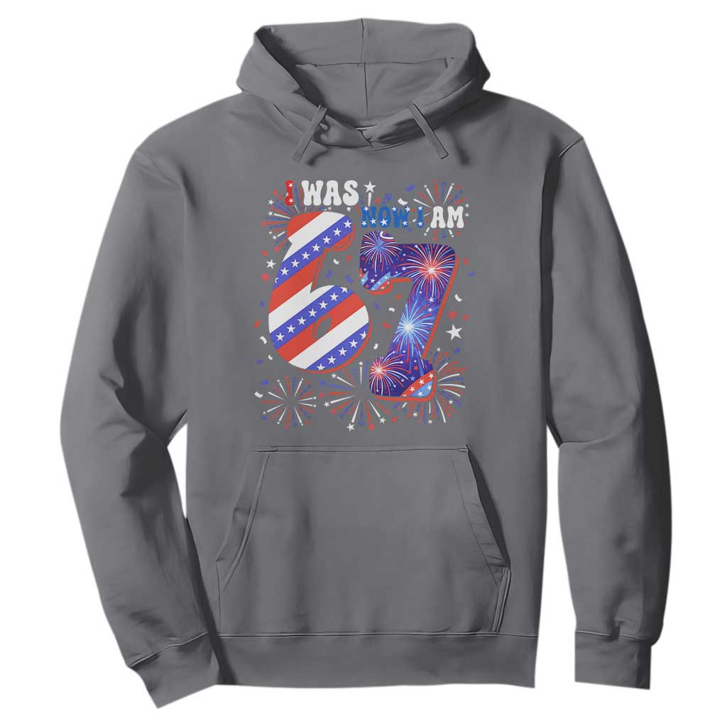 I Was Six Now I Am Seven Hoodie Patriotic 7th Birthday Gift