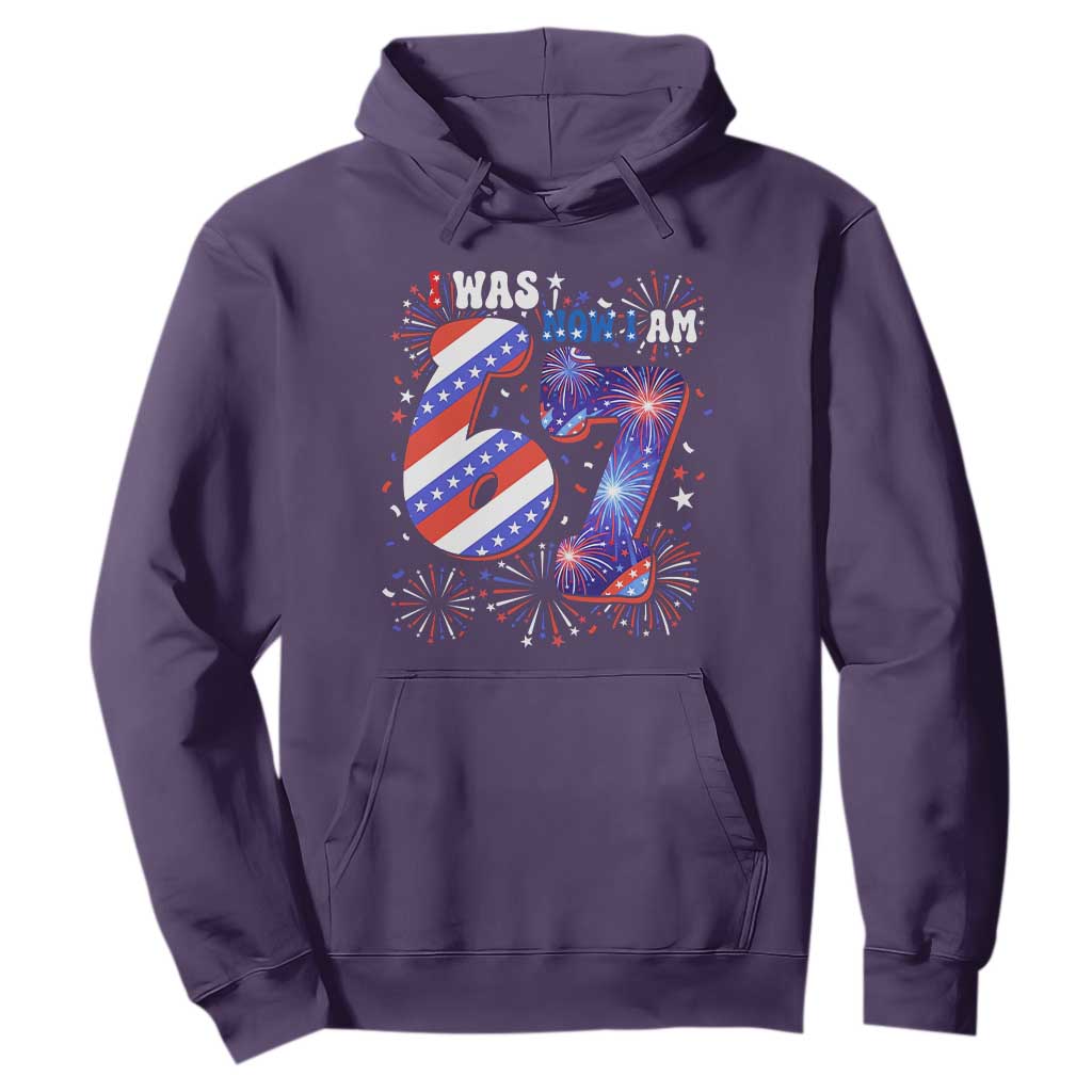 I Was Six Now I Am Seven Hoodie Patriotic 7th Birthday Gift