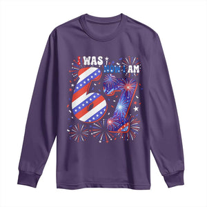 I Was Six Now I Am Seven Long Sleeve Shirt Patriotic 7th Birthday Gift