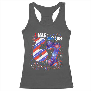 I Was Six Now I Am Seven Racerback Tank Top Patriotic 7th Birthday Gift